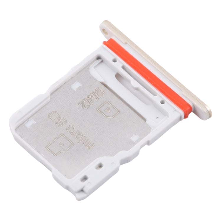 Original SIM Card Tray + Micro SD Card Tray for Samsung Galaxy M55 SM-M556B (Gold) - Replacement Part