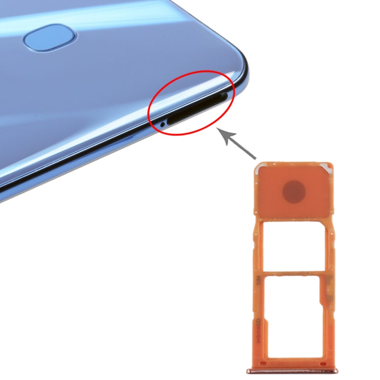 Orange SIM Card Tray and Micro SD Card Tray for Samsung Galaxy A20, A30, A50 - Replacement Part