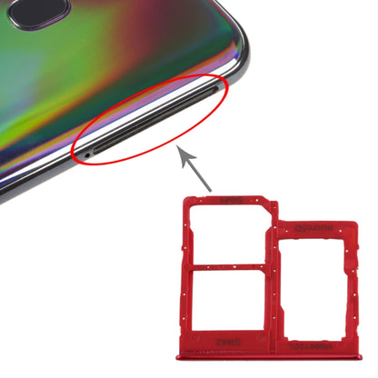 Samsung Galaxy A40 SIM Card Tray + Micro SD Card Tray Replacement (Red) - Compatible & Quality Checked