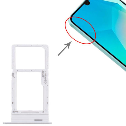 Original SIM Card Tray + Micro SD Card Tray for Samsung Galaxy A16 SM-A165F (Silver) - Replace Your Broken Parts