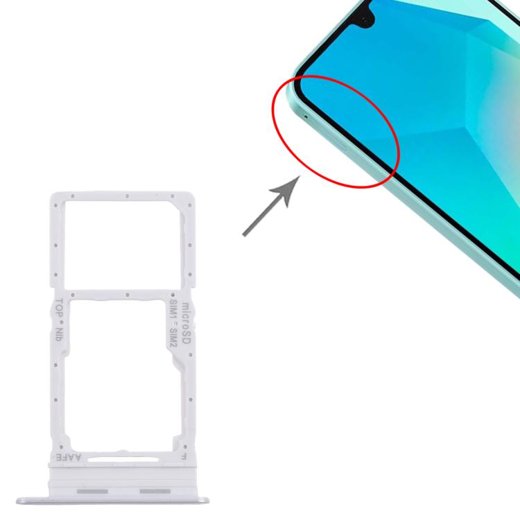 Original SIM Card Tray + SIM/Micro SD Card Tray for Samsung Galaxy A16 SM-A165F (Silver) - Replacement Part