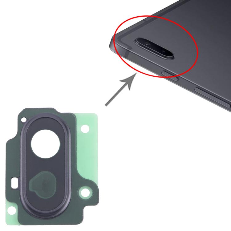 Original Back Camera Lens Frame for Samsung Galaxy Tab S7 FE (SM-T730/T736B) - Black Replacement Part
