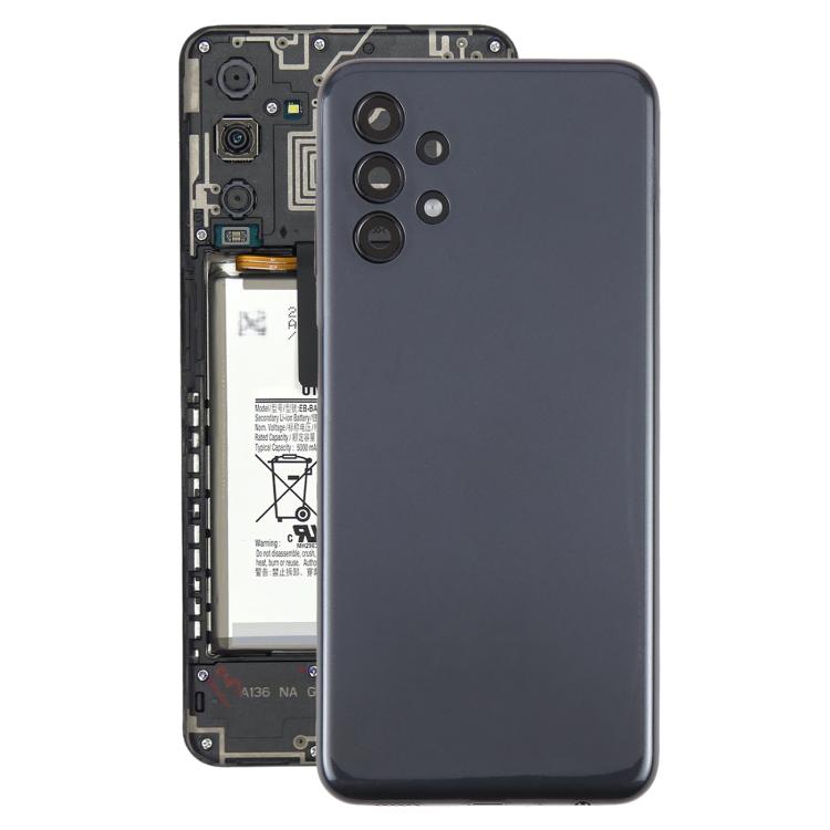 Replacement Black Battery Back Cover with Camera Lens Frame for Samsung Galaxy A13 SM-A135F