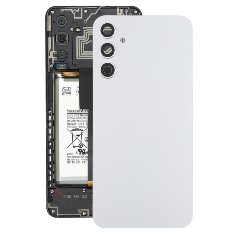 Samsung Galaxy A34 SM-A346B Silver Battery Back Cover with Camera Lens Frame Replacement