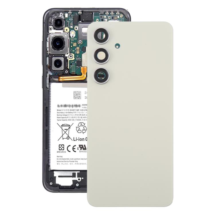 OEM Light Yellow Back Cover with Camera Lens Frame for Samsung Galaxy S24 FE SM-S721B Replacement