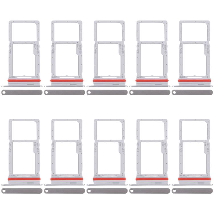Original SIM + Micro SD Card Tray (Silver) for Samsung Galaxy M36 SM-M366P - 10pcs Replacement Parts
