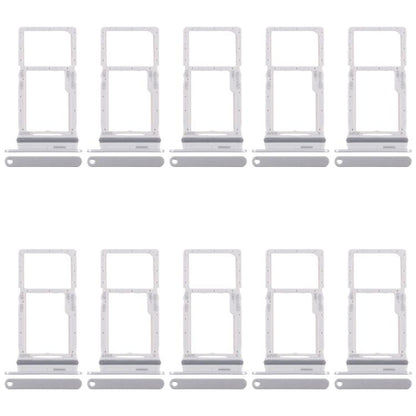 Original SIM + Micro SD Card Tray for Samsung Galaxy M16 SM-M166P (Silver) - 10pcs Replacement Set