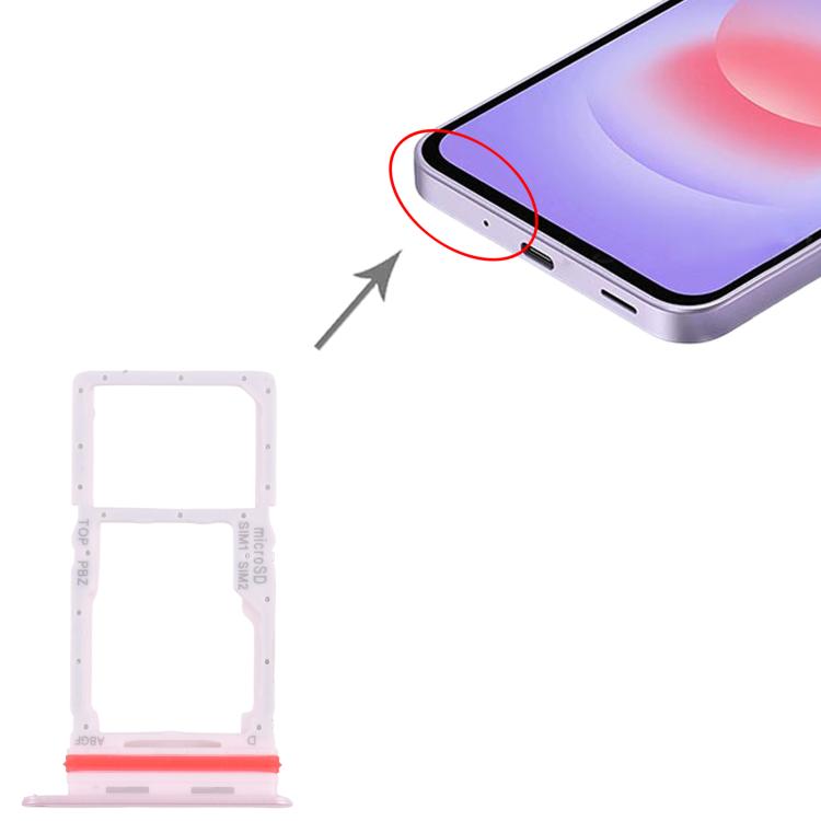 Original SIM + SIM/Micro SD Card Tray for Samsung Galaxy A27 SM-A276B (Pink) - Replacement Part