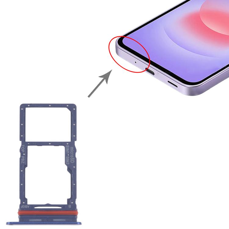 Original Blue SIM + SIM/Micro SD Card Tray for Samsung Galaxy A27 SM-A276B - Replacement Part