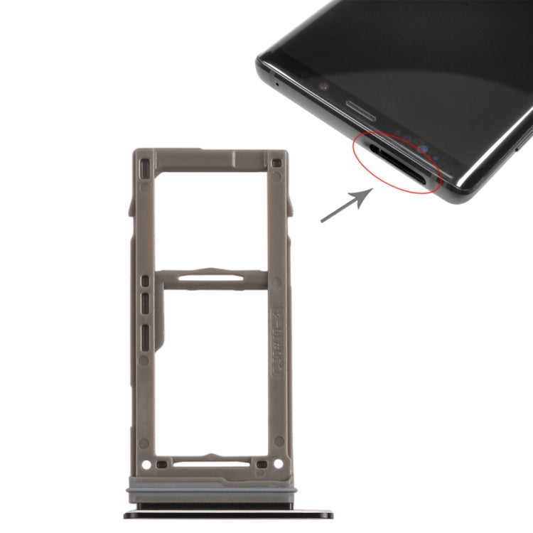 Samsung Galaxy Note9 SIM & Micro SD Card Tray (Black) - Replacement Part for Broken Trays