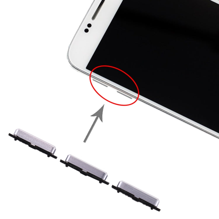 Replacement Black Side Key Set for Samsung Galaxy S6 - Power & Volume Buttons (10 Pack)
