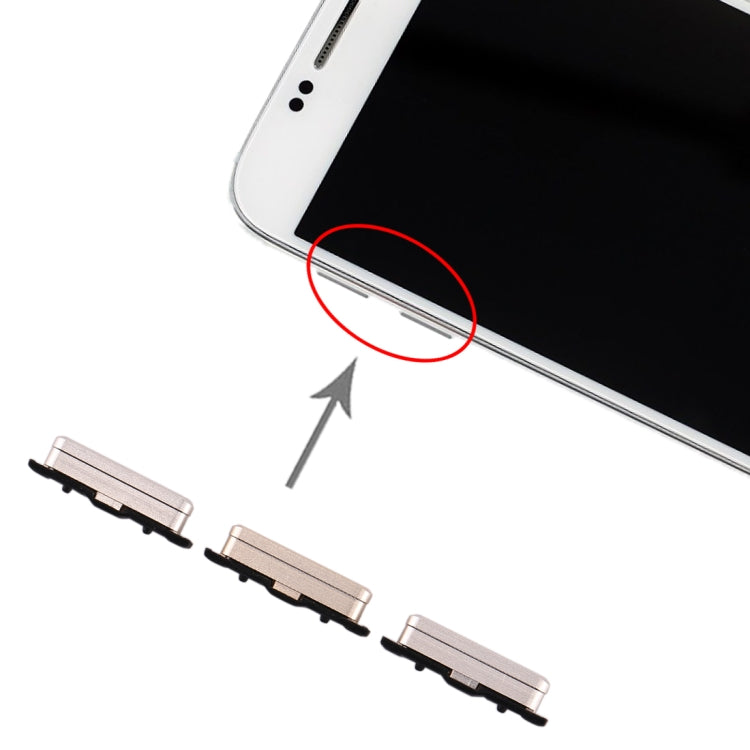 Gold Replacement Side Key Set for Samsung Galaxy S6 - Includes Power & Volume Control Buttons