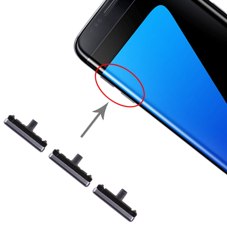 Replacement Side Key Set (10 pcs) for Samsung Galaxy S7 Edge - Power & Volume Buttons (Blue)