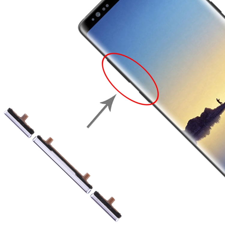 Samsung Galaxy Note 8 Grey Side Key Replacement Set - Power & Volume Control Buttons