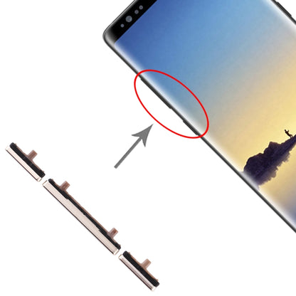 Replacement Gold Side Keys for Samsung Galaxy Note 8 - Power & Volume Control Button Set