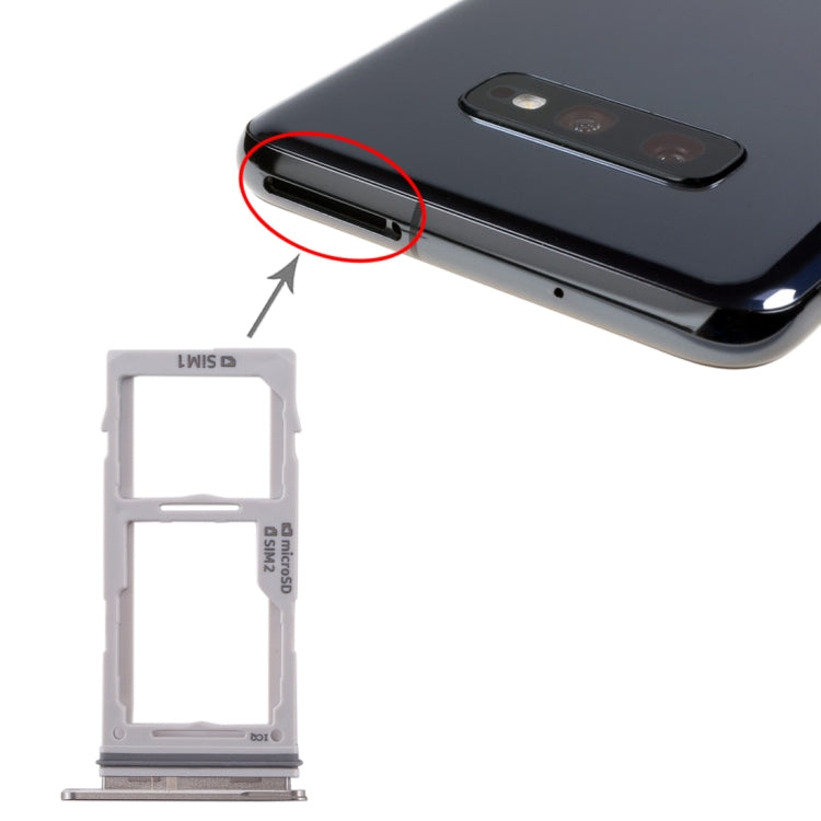 Samsung Galaxy S10+ / S10 / S10e SIM Card Tray + Micro SD Card Tray Replacement (White)