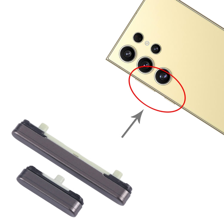 Original Power and Volume Control Button Set (10pcs) for Samsung Galaxy S24 Ultra SM-S928B (Black)