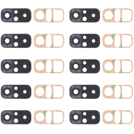 10-Pack Back Camera Lens for Xiaomi Redmi Note 10 (4G) M2101K7AI/M2101K7AG - Black Replacement Parts