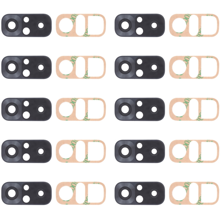 10 Pack Back Camera Lens for Xiaomi Redmi Note 10S (M2101K7BG/M2101K7BI/M2101K7BNY) - Black