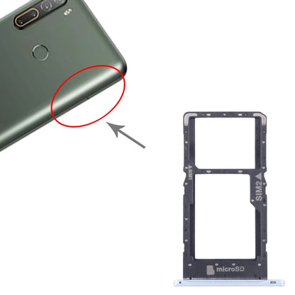 Original SIM Card Tray for HTC U20 5G + SIM/Micro SD Card Tray (White) - Replacement Part, Fully Compatible