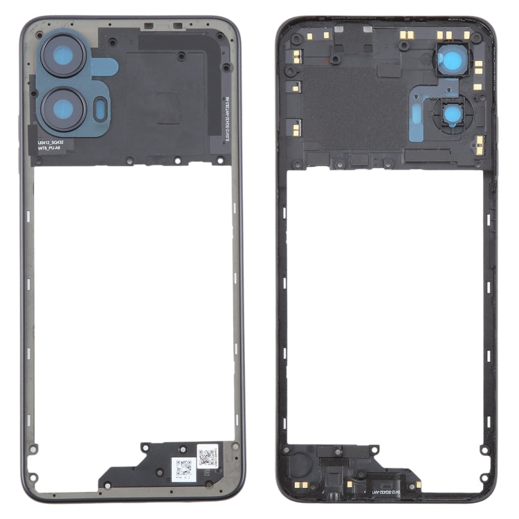Original Middle Frame Bezel Plate for Motorola Moto G34 (Black) - Replacement Part for Damaged Bezel