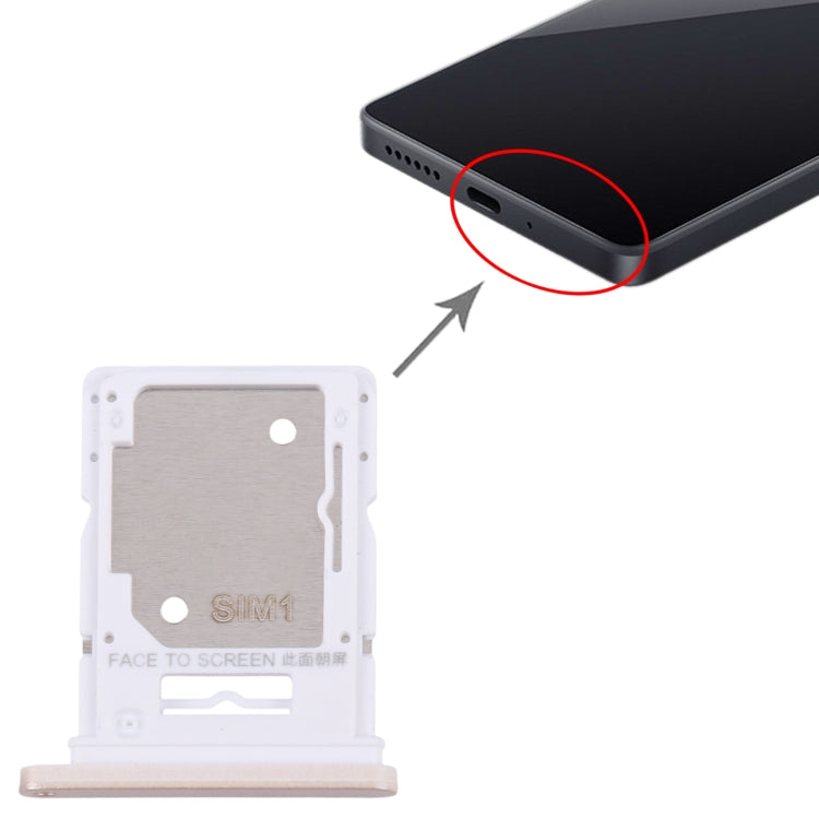 Original SIM Card Tray for Xiaomi Redmi Note 13 4G - Includes SIM/Micro SD Card Tray (Gold)