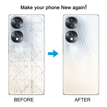 Honor 70 Battery Back Cover with Camera Lens Frame Replacement (White) - Perfect Fit & Condition