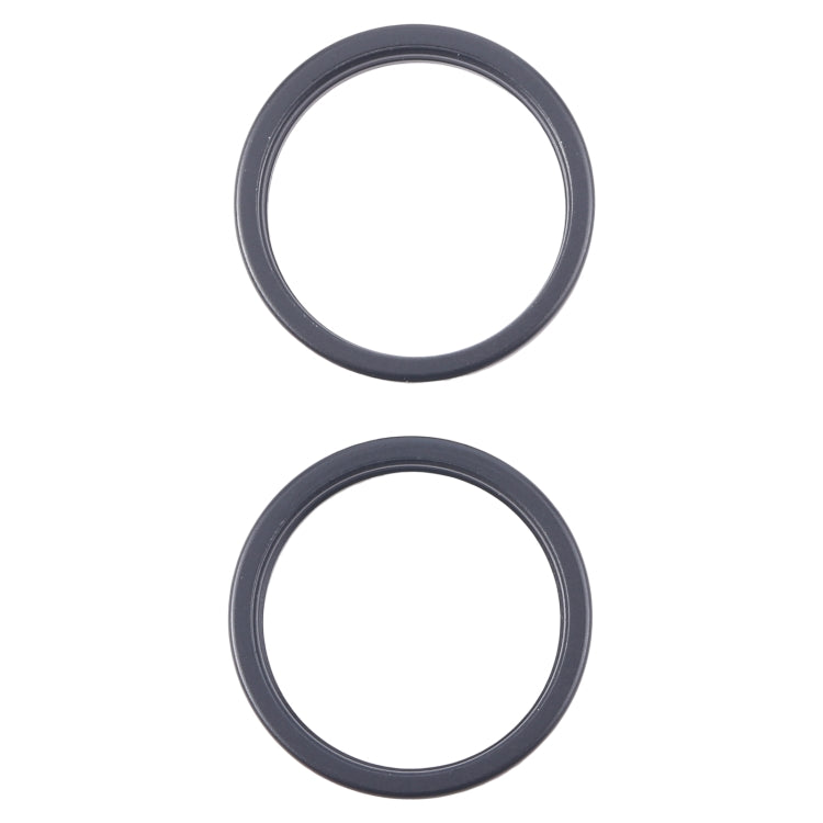 iPhone 16 Plus Rear Camera Glass Lens Protector Hoop Ring - Metal 2pcs Set (Black)
