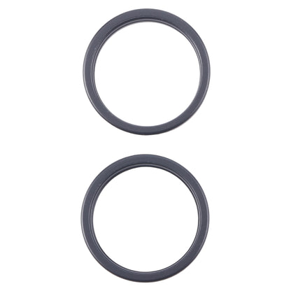 iPhone 16 Plus Rear Camera Glass Lens Protector Hoop Ring - Metal 2pcs Set (Black)