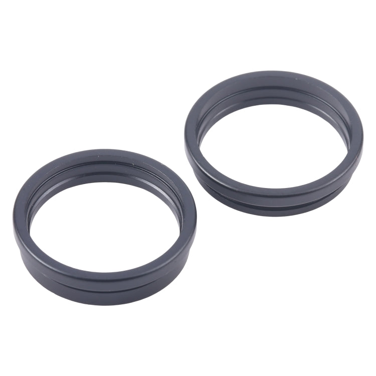 iPhone 16 Plus Rear Camera Glass Lens Protector Hoop Ring - Metal 2pcs Set (Black)