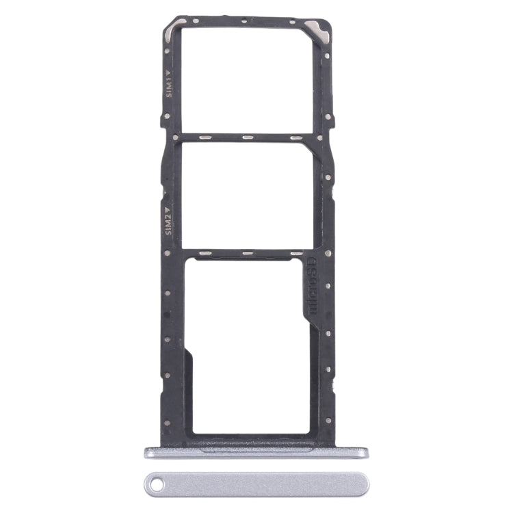 Samsung Galaxy A06 SM-A065F Original SIM Card Tray + Micro SD Card Tray (Silver) - Replacement Parts