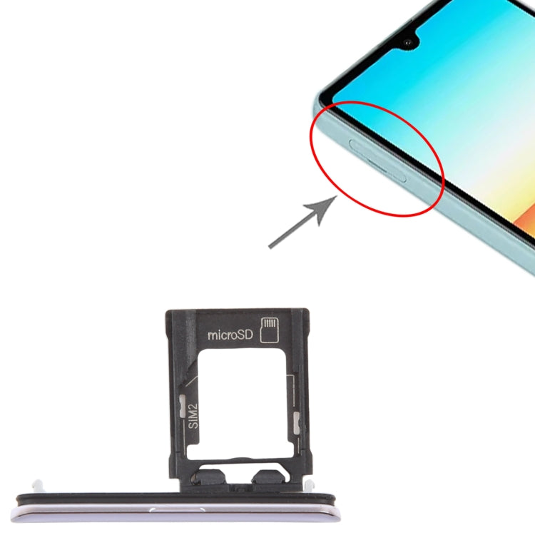 Purple SIM & Micro SD Card Tray for Sony Xperia Ace - Replacement Part, Professionally Checked