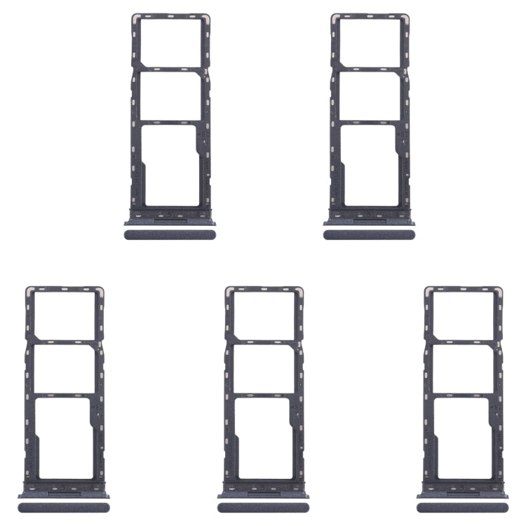 Replacement SIM Card Tray Set for Infinix Smart 8 Pro X6525 - 5pcs (Black) + Micro SD Card Tray