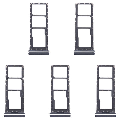 Replacement SIM Card Tray Set for Infinix Smart 8 Pro X6525 - 5pcs (Black) + Micro SD Card Tray