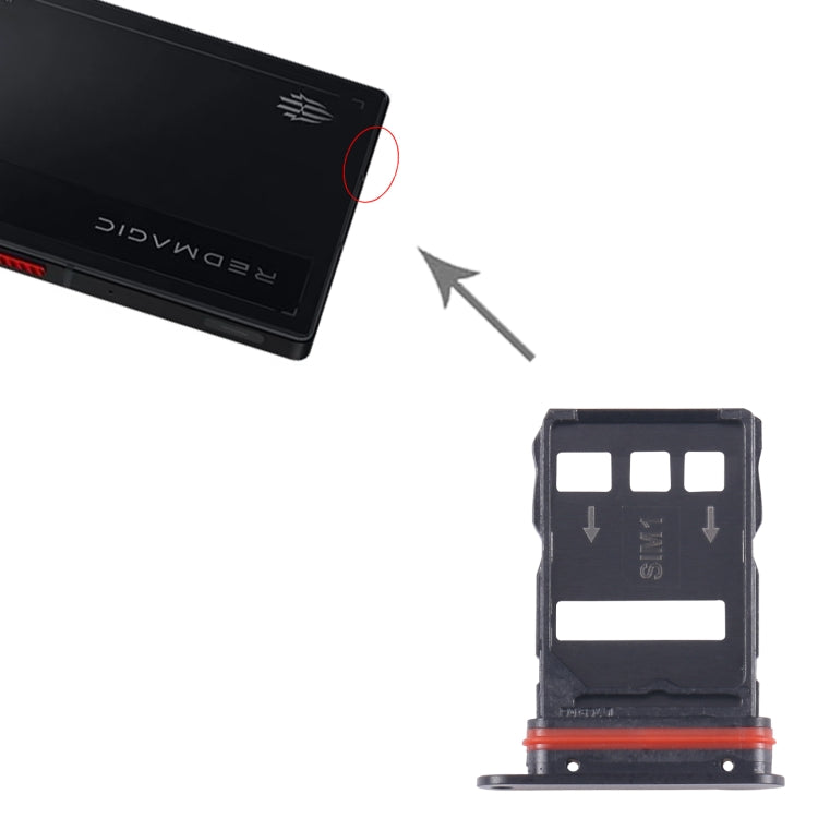 ZTE nubia RedMagic 9 Pro NX769J Black SIM Card Tray + Replacement SIM Tray - Perfect Fit & Functionality