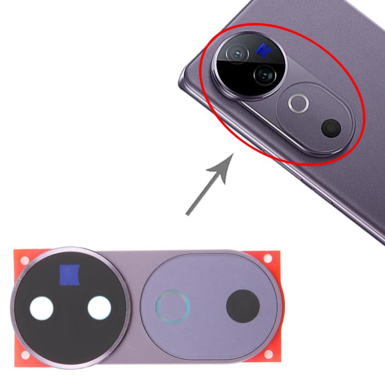 Vivo V40 Original Rear Camera Lens Cover Replacement - Purple, Compatible & Professionally Checked