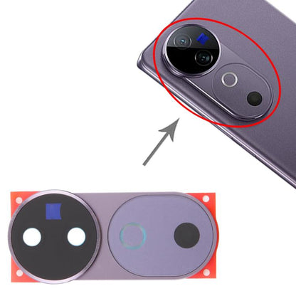 Vivo V40 Original Rear Camera Lens Cover Replacement - Purple, Compatible & Professionally Checked
