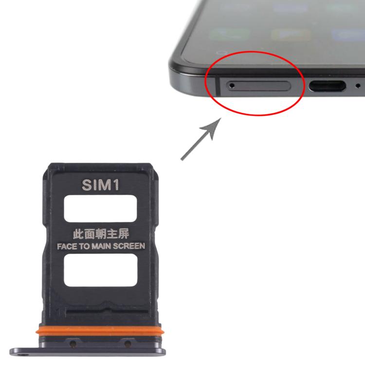 Original SIM Card Tray + SIM Card for Xiaomi Mix Flip (Black) - Perfect Replacement, Quality Checked