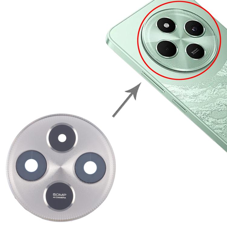 Original Rear Camera Lens Cover for Xiaomi Poco C75 5G (Silver) - Replacement Part, Professional Installation Recommended