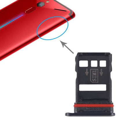 ZTE nubia RedMagic 6 NX669J SIM Card Tray + Replacement SIM Tray (Black) - Perfect Fit & Quality Checked