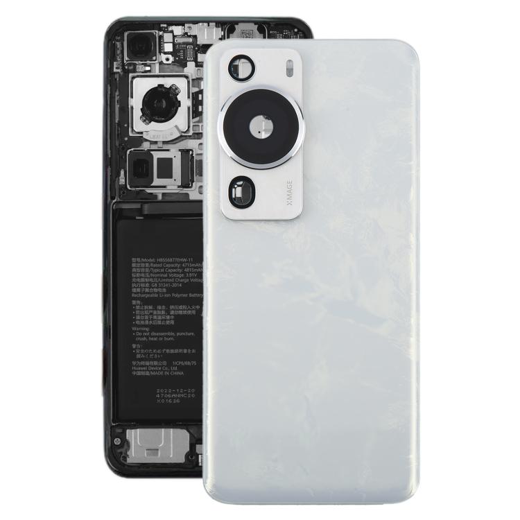 Huawei P60 Pro White Battery Back Cover with Camera Lens Frame Replacement - Compatible & Checked Quality