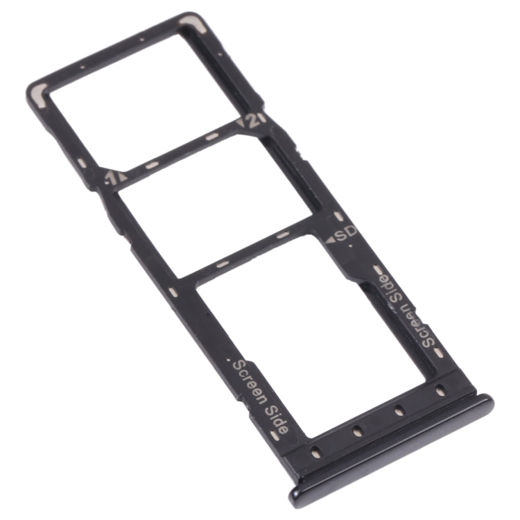 Infinix Hot 9 Pro SIM Card Tray + Micro SD Card Tray Replacement (Black) - Compatible & Checked Quality