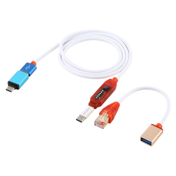 GSM All-in-One Multi-Functional Boot Cable - Micro USB/RJ45, Fast Charge, Type-C Adapter, Random Colour