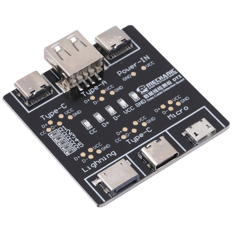 MECHANIC DT3 USB Data Cable Detection Board - Short Circuit Tester with On-Off Switching (Type-C/USB-Micro/Lightning)