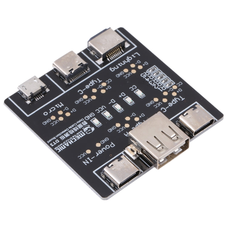 MECHANIC DT3 USB Data Cable Detection Board - Short Circuit Tester with On-Off Switching (Type-C/USB-Micro/Lightning)