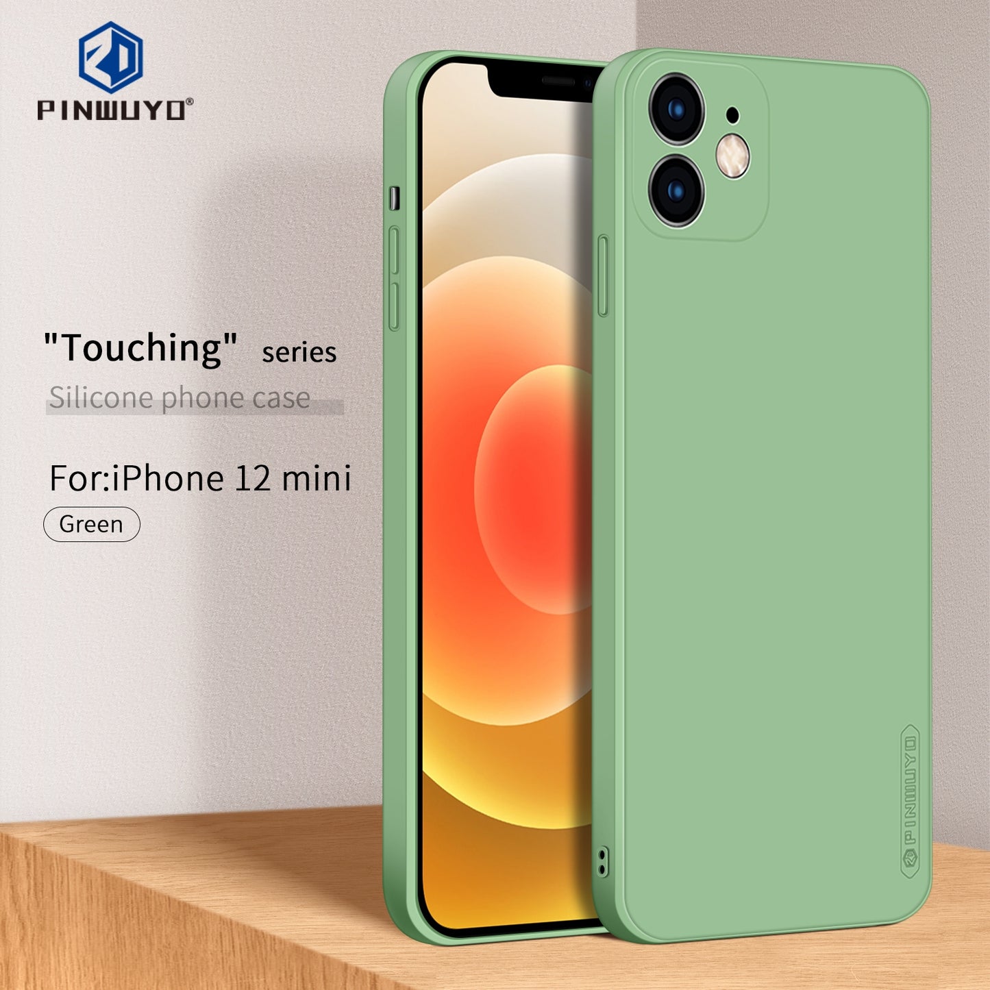 iPhone 12 mini Phone Case - Liquid Silicone TPU Protective Cover with Anti-Scratch, Shockproof Design, Fingerprint Resistant & Soft Grip Feel