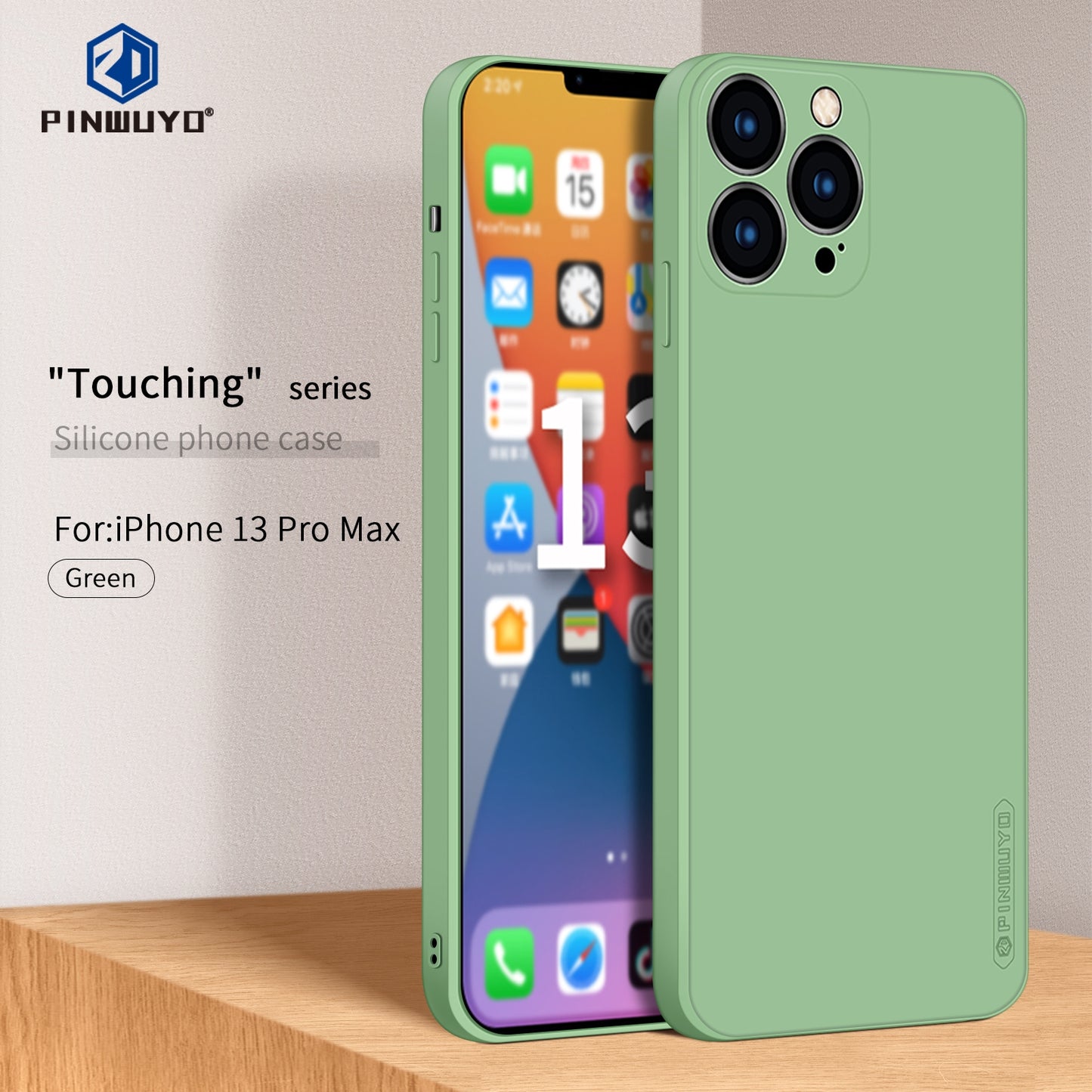 iPhone 13 Pro Max Phone Case - Liquid Silicone TPU Protective Cover with Anti-Scratch, Shockproof Design, Fingerprint Resistant & Soft Grip Feel