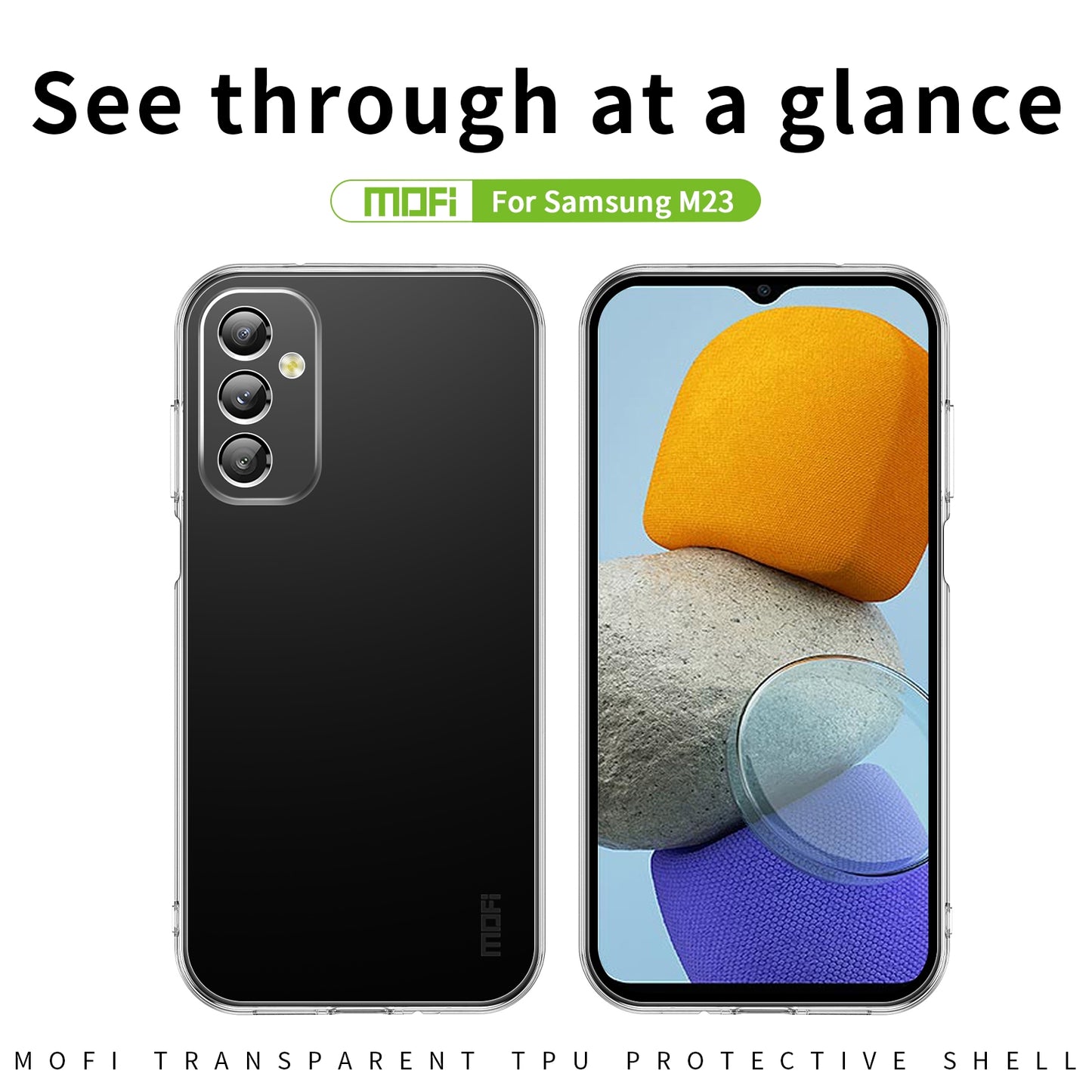 Samsung Galaxy M23 Clear TPU Case - Ultra-Thin, Shockproof, Anti-Yellowing Transparent Soft Protective Cover with Precise Cutouts, Scratch Resistance & Lightweight Design