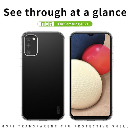 Samsung Galaxy A02s EU 164mm Clear TPU Case - Ultra-Thin, Shockproof, Anti-Yellowing Transparent Soft Protective Cover with Precise Cutouts, Scratch Resistance & Lightweight Design