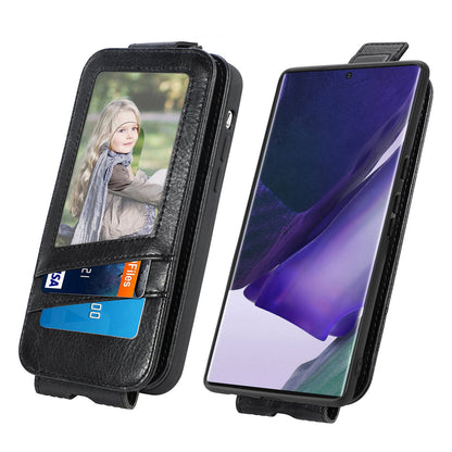 Samsung Galaxy S22 Ultra 5G Zipper Wallet Case - Vertical Flip Leather Phone Cover with Multiple Card Slots and Stand